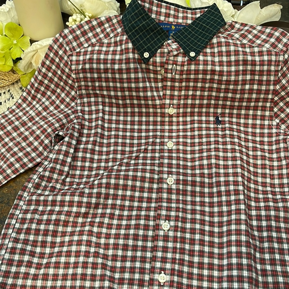 Polo by Ralph Lauren plaid tartan long sleeve button down sizeM (10-12)